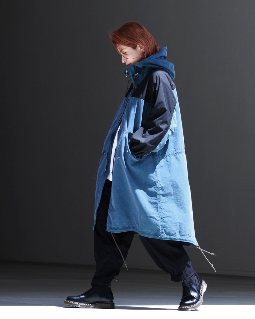 狢*様 nanamica ナナミカ モッズコート コットン ネイビー フード着脱