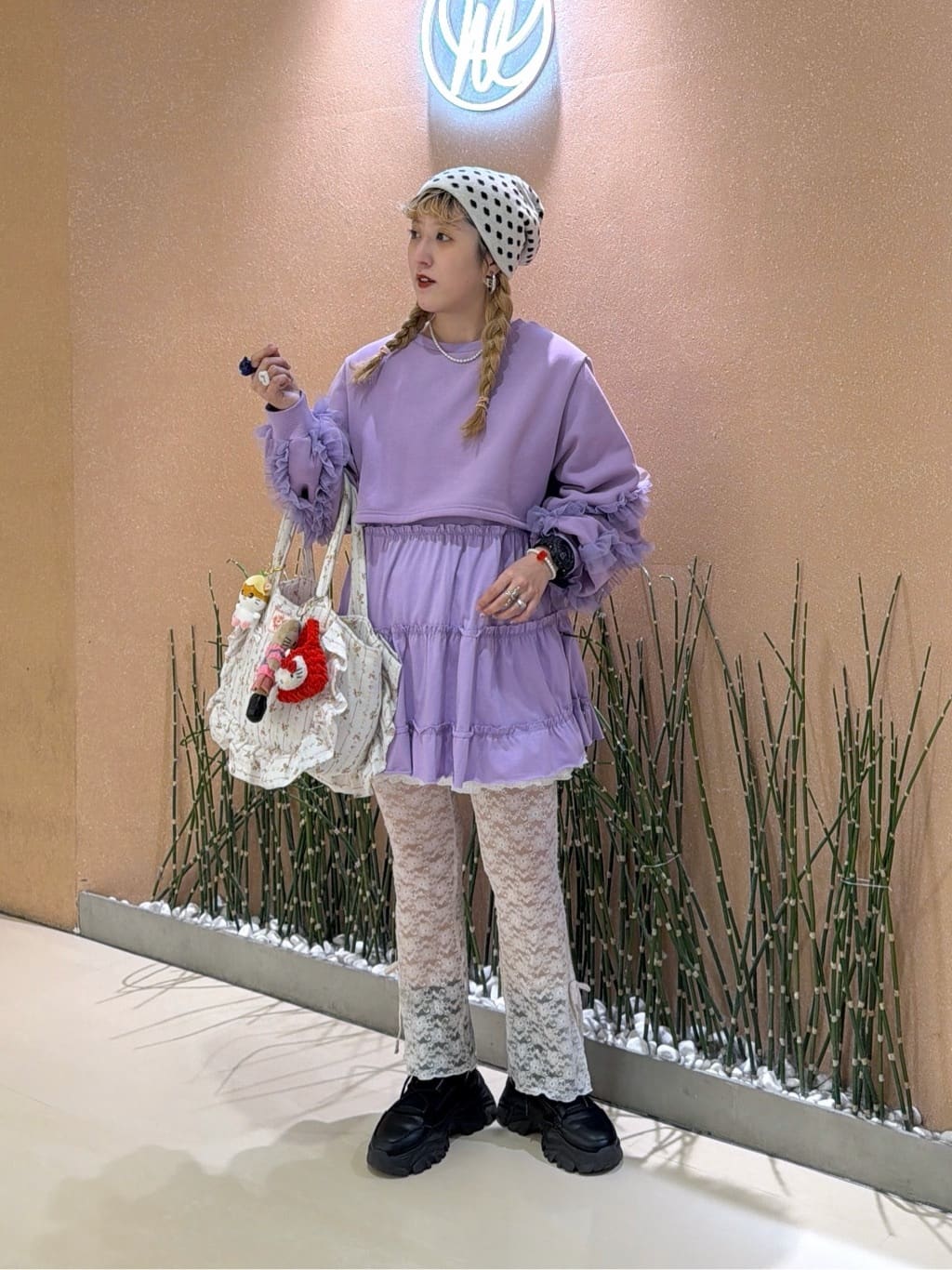 1枚でオシャレ見え♪】チュールスリーブスウェットワンピース | w