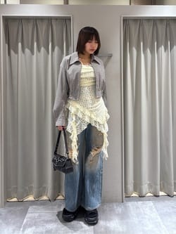 SLY | TUCKED LACE RUFFLE キャミソール (キャミソール ) |SHEL'TTER