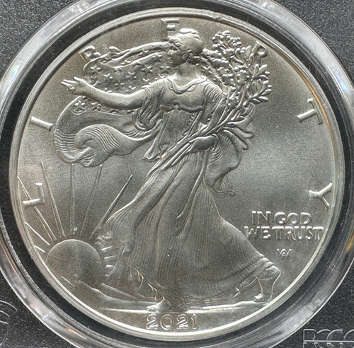 イーグル銀貨1枚(1オンス,2021年)～PCGS鑑定(MS70) タイプ2 初期発行