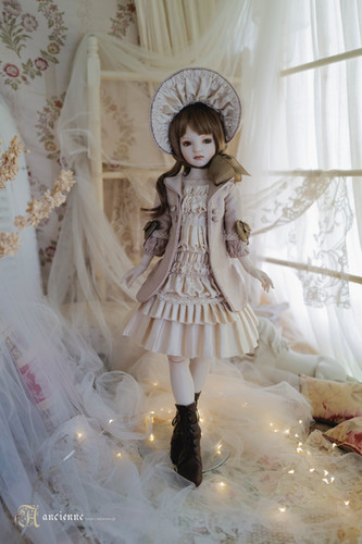 アンティークドールドレス（ピンクベージュ×アイボリー） | ancienne