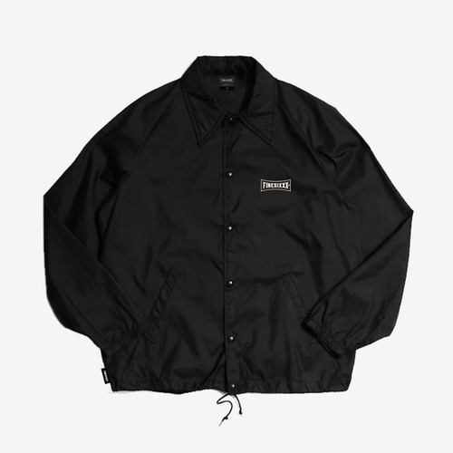 STANDARD LOGO ZIP COACH JACKET - BLACK | FINESIXXX