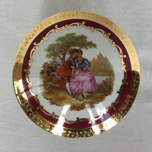 フランスアンティーク リモージュ ボンボニエール 金彩 小物入れ