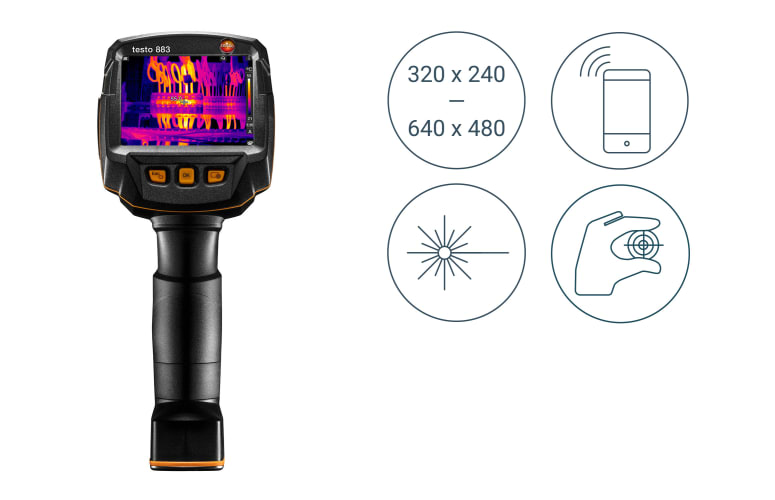 testo 883 - termal kamera (320 x 240 piksel, manuel odak, app, lazer)