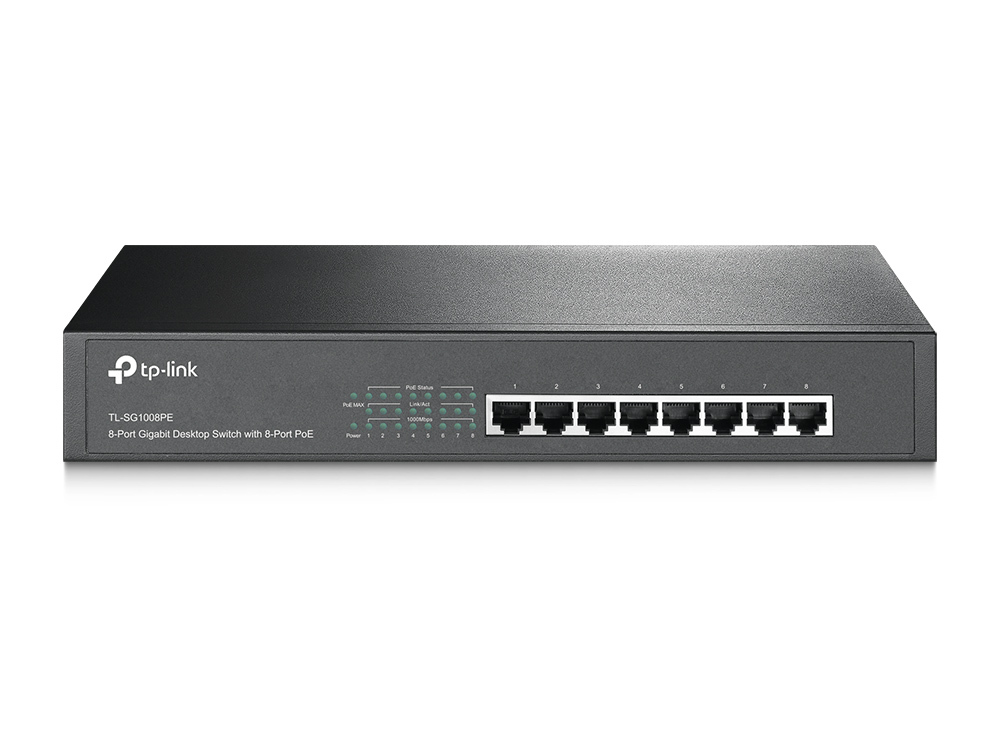 TL-SG1008PE | 8-Port Gigabit Desktop/Rackmount Switch with 8-Port