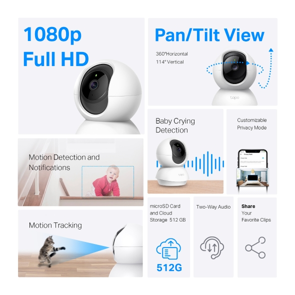 Tapo C200 | Pan/Tilt Home Security Wi-Fi Camera | TP-Link Nordic