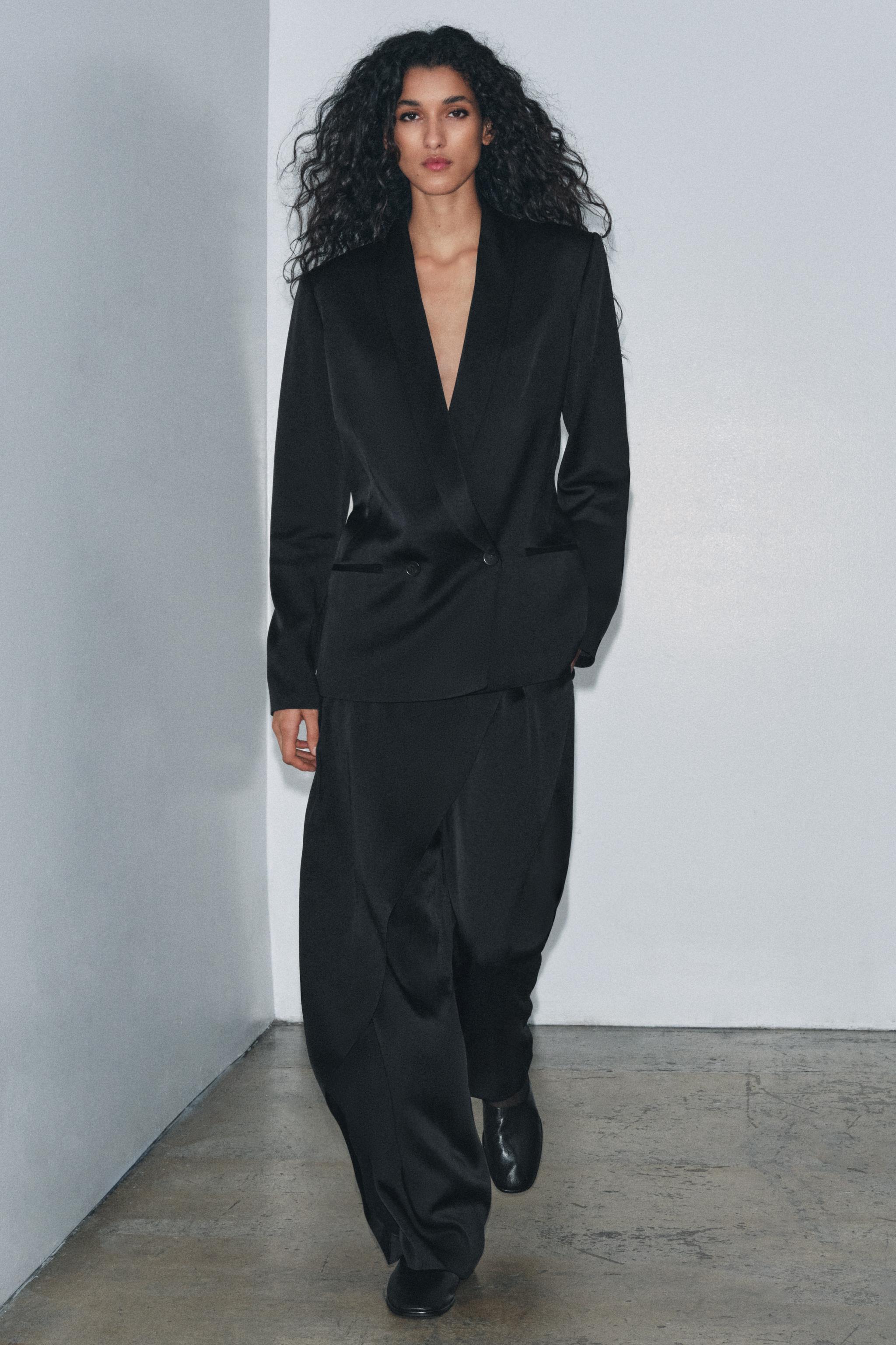 ZW COLLECTION LIMITED EDITION サテンブレザー - ブラック | ZARA