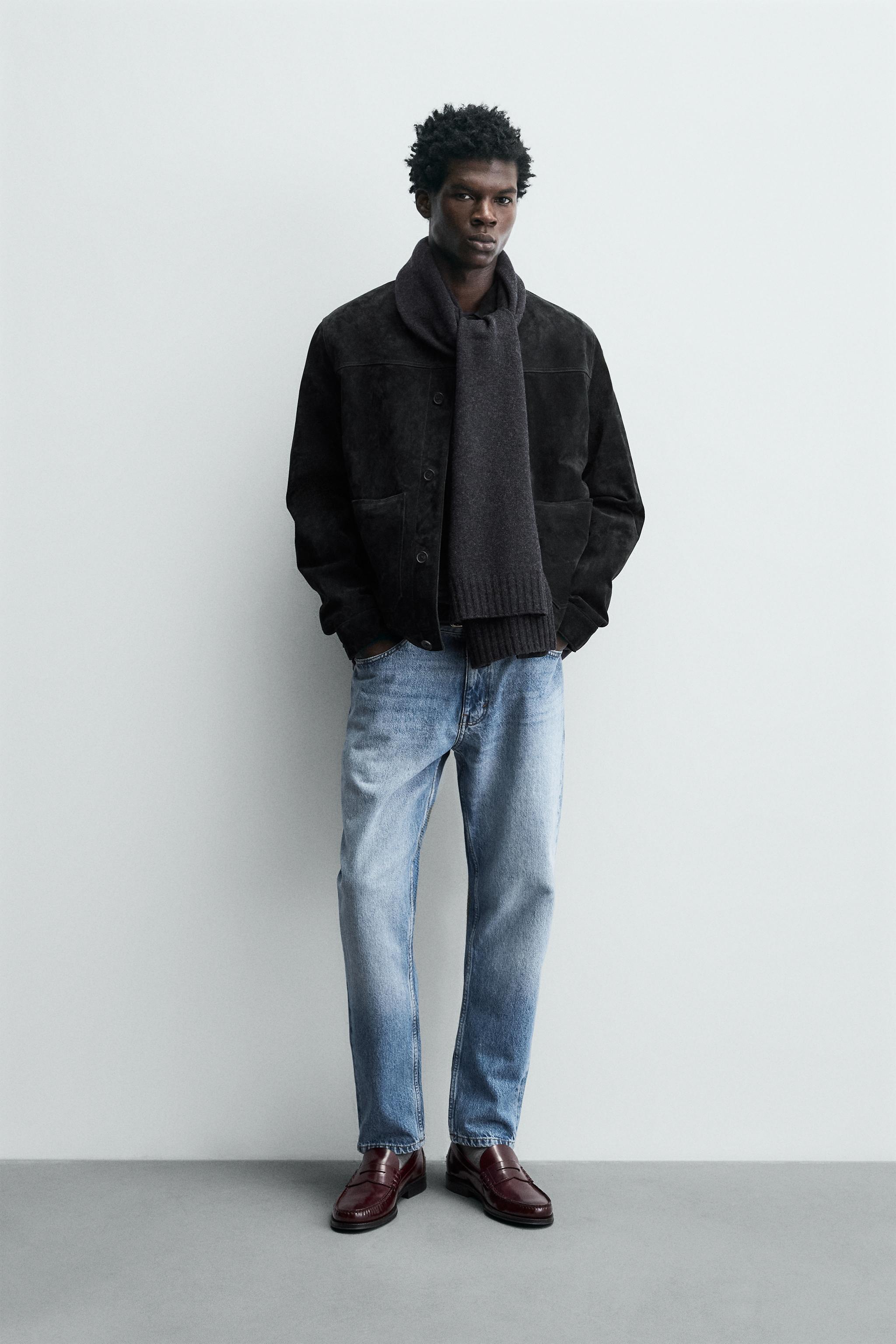 SUEDE LEATHER JACKET - Anthracite Grey | ZARA Singapore