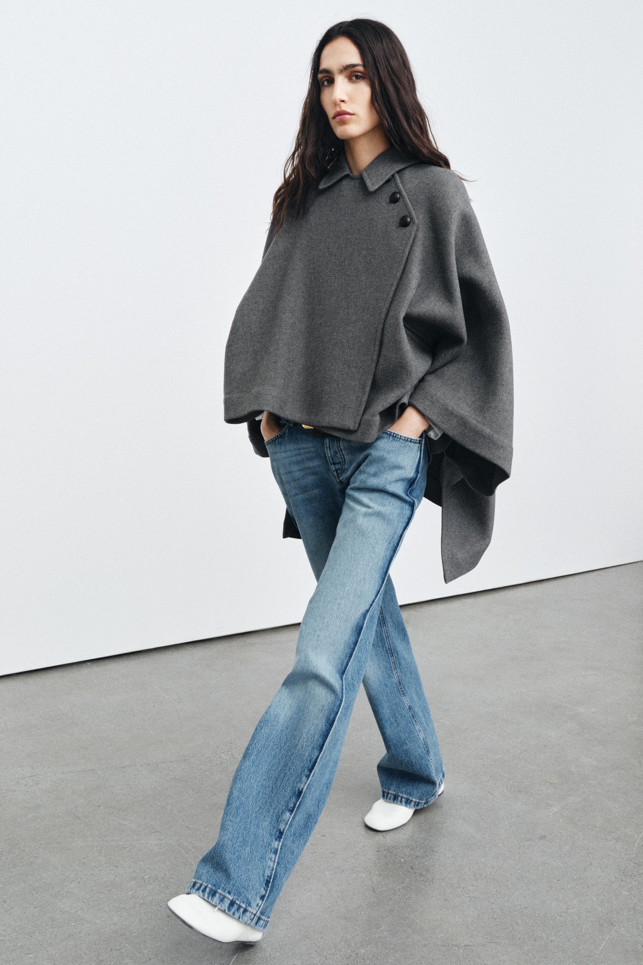 LIMITED EDITION ウールケープ ZW COLLECTION - ダークグレー | ZARA