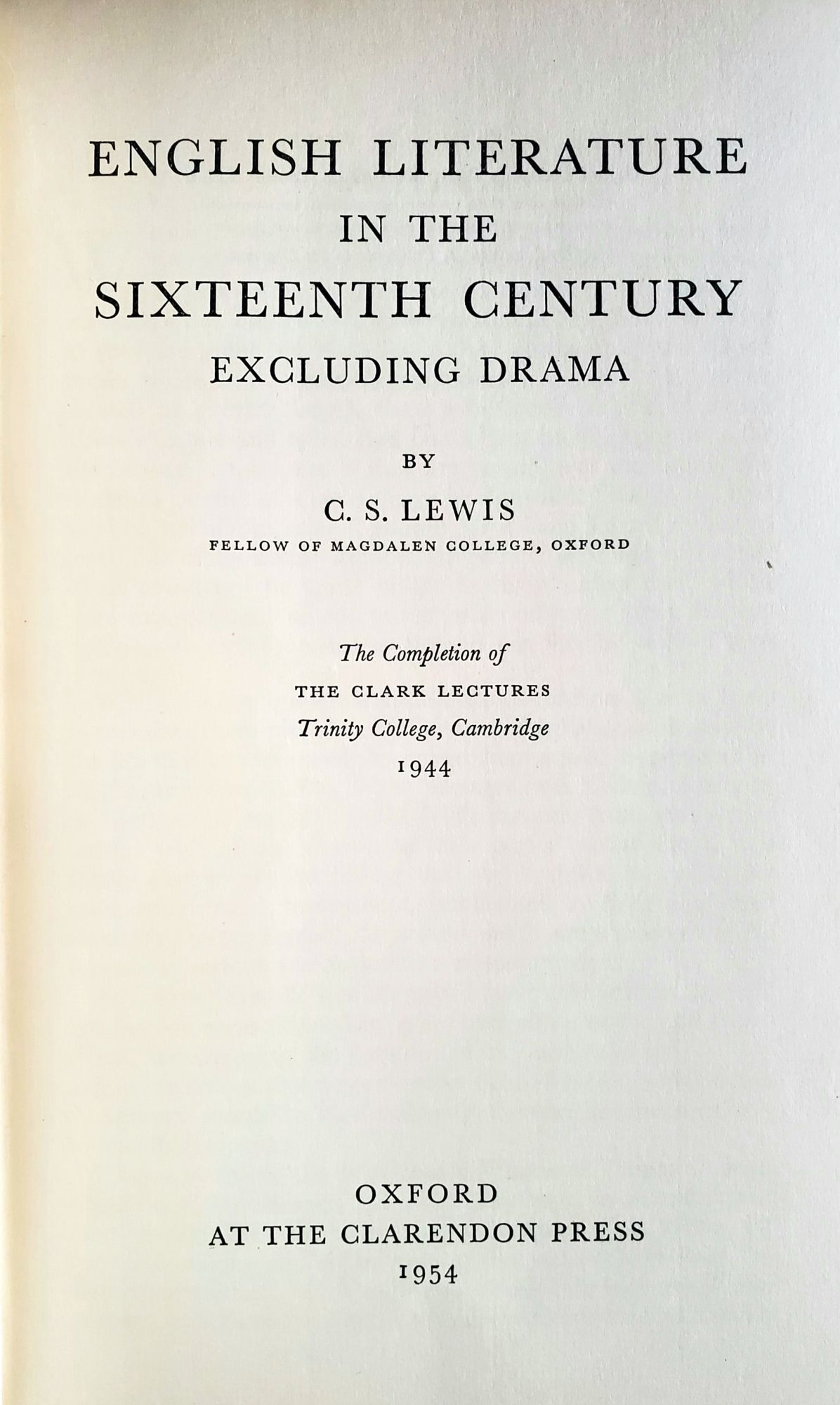 English Literature in the Sixteenth Century; Excluding Drama | C