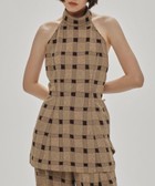 Halterneck Checkjaquard Top(FREE BLACK): TODAYFUL: WOMENS