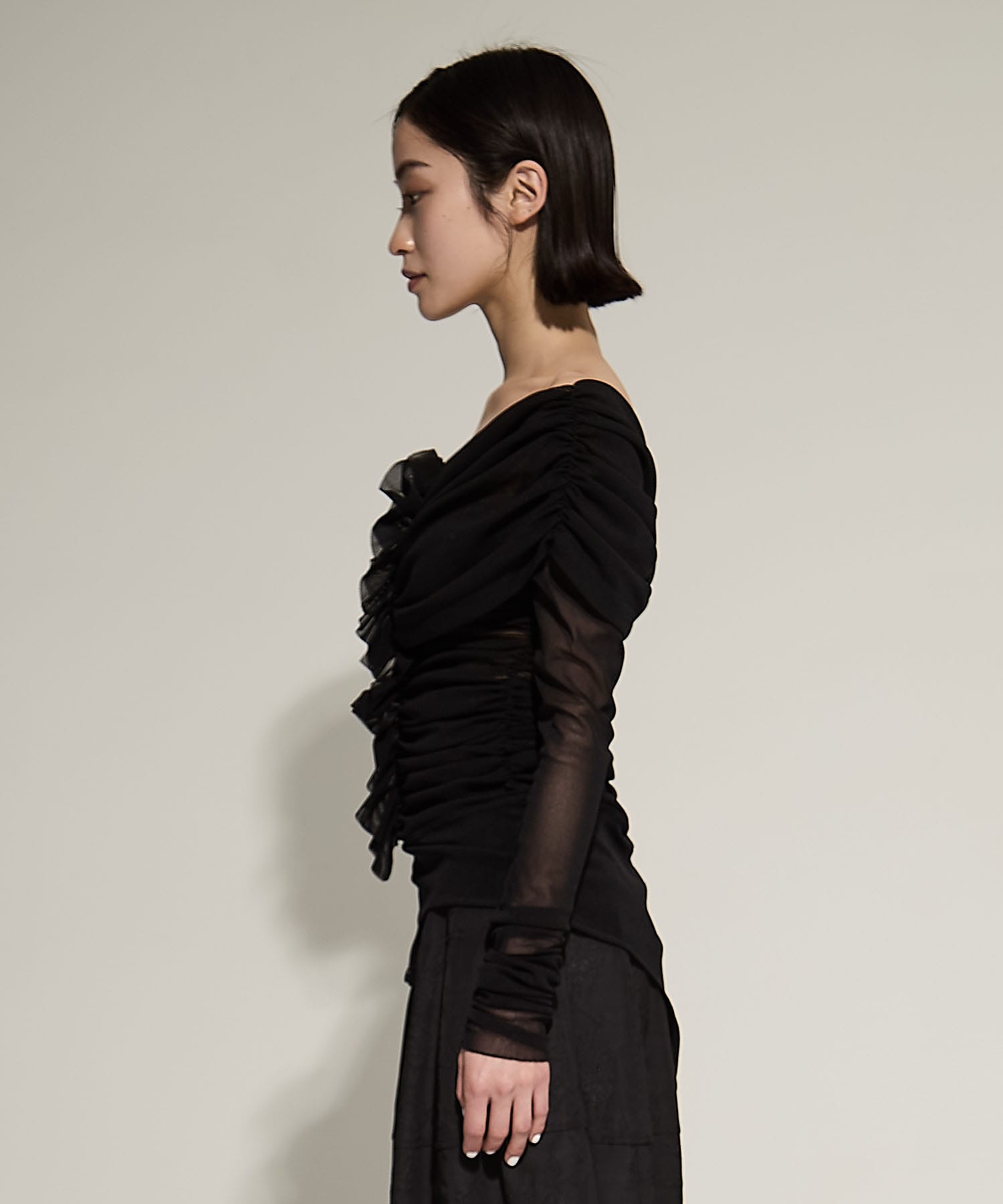 TULLE FRILLED BODYSUIT(1 BLACK): FETICO: WOMENS｜ STUDIOUS ONLINE