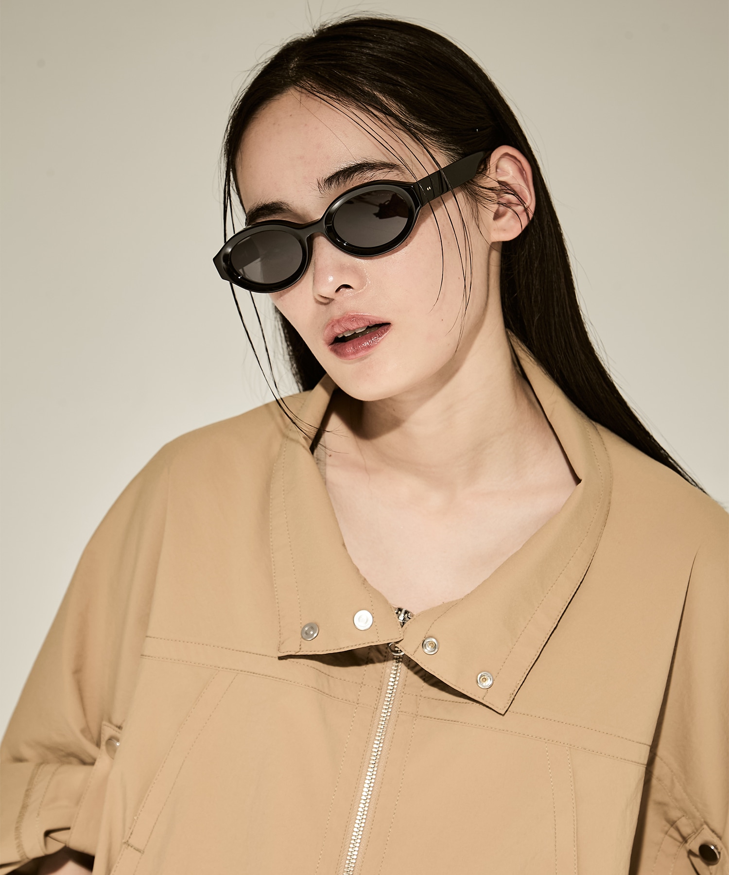 BLANC OVAL TELEVISION-CUT SUNGLASSES(FREE BLACK): FETICO: WOMENS