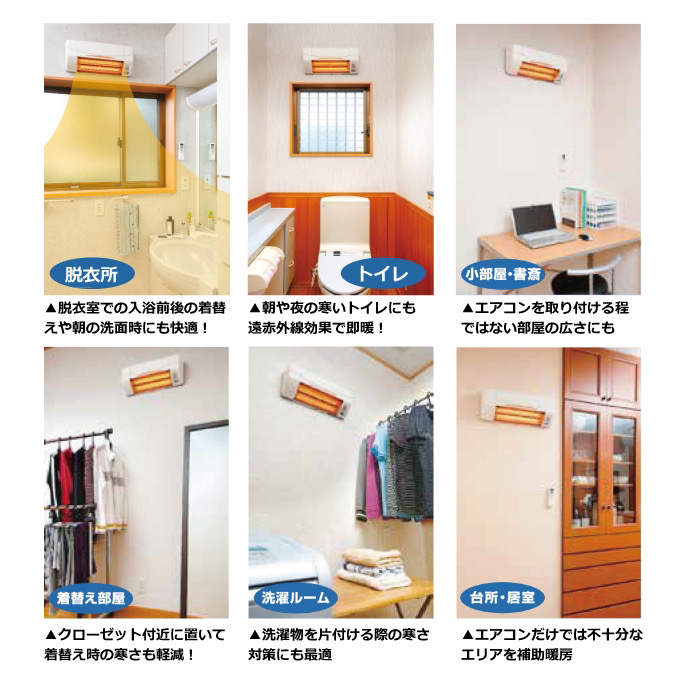 涼風暖房機／SDG-1200GSM／グラファイトヒーター式／壁型※脱衣室