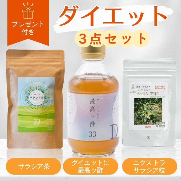 プレゼント付】ダイエット3点セット ダイエットに最高ッ酢＆サラシア茶