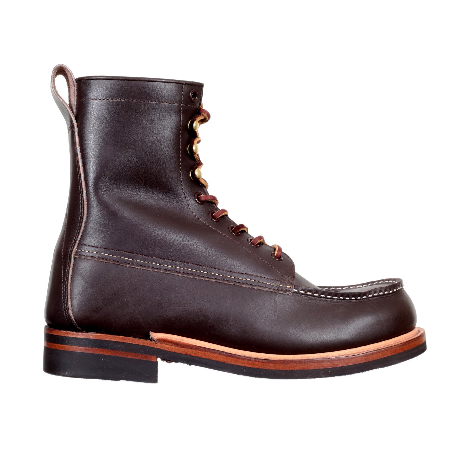 Mens Brown Leather Wood Cutter Lone Wolf Boots with Cats Paw Sole