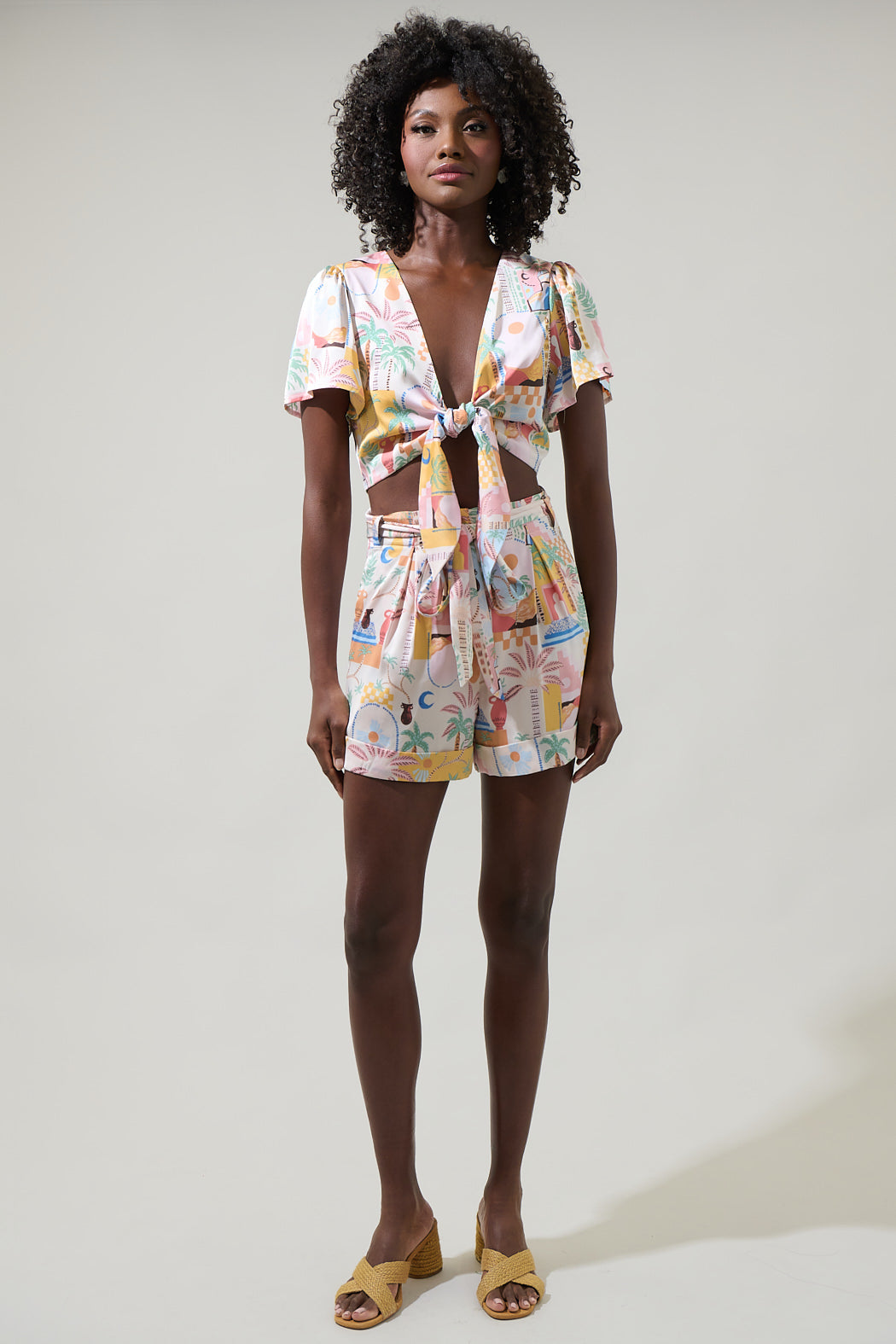 Down The Sunset Emma Tie Knot Crop Top – Sugarlips