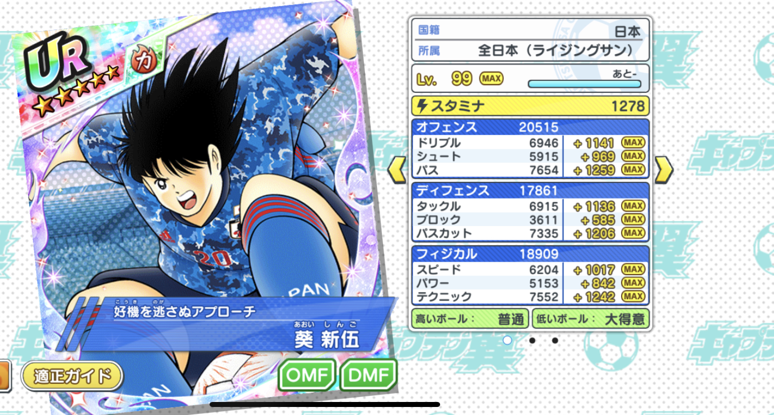 キャプテン翼たたかえドリームチーム最新OMFランキングベスト5