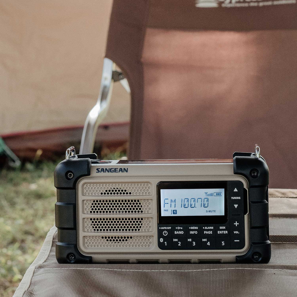 Sangean MMR-99J・AM/FM、Bluetooth、AUX、防塵・防水、手回し