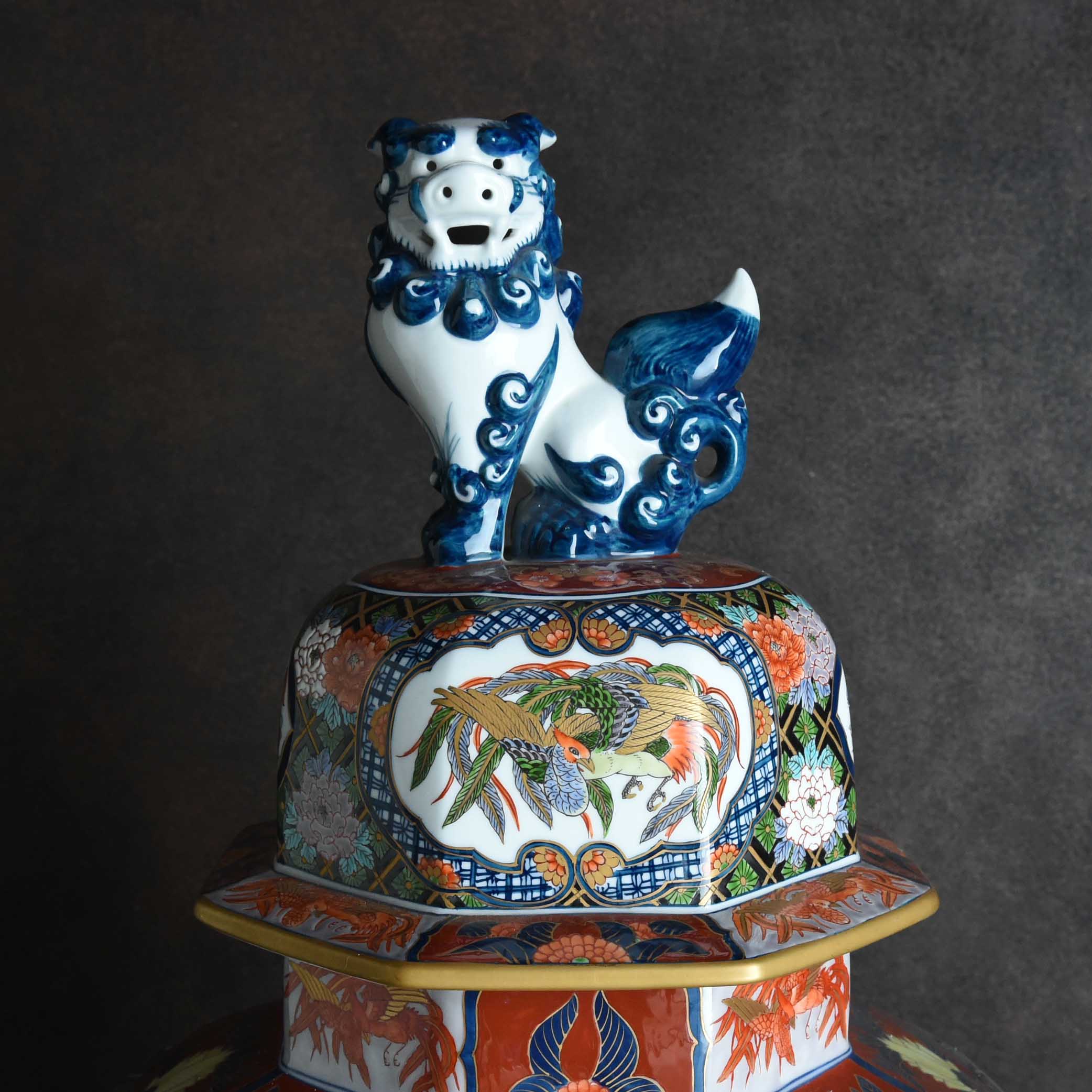 染錦間取鳳凰 飾壷 – Super Vintage