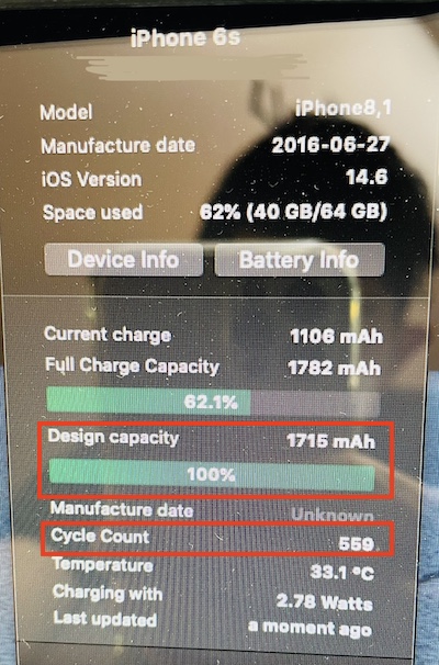 2年使用iPhoneのバッテリー最大容量が100％から減らない | iPhone