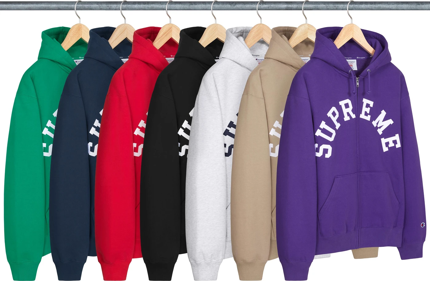 Supreme®/Champion® Zip Up Hooded Sweatshirt | Supreme 24ss