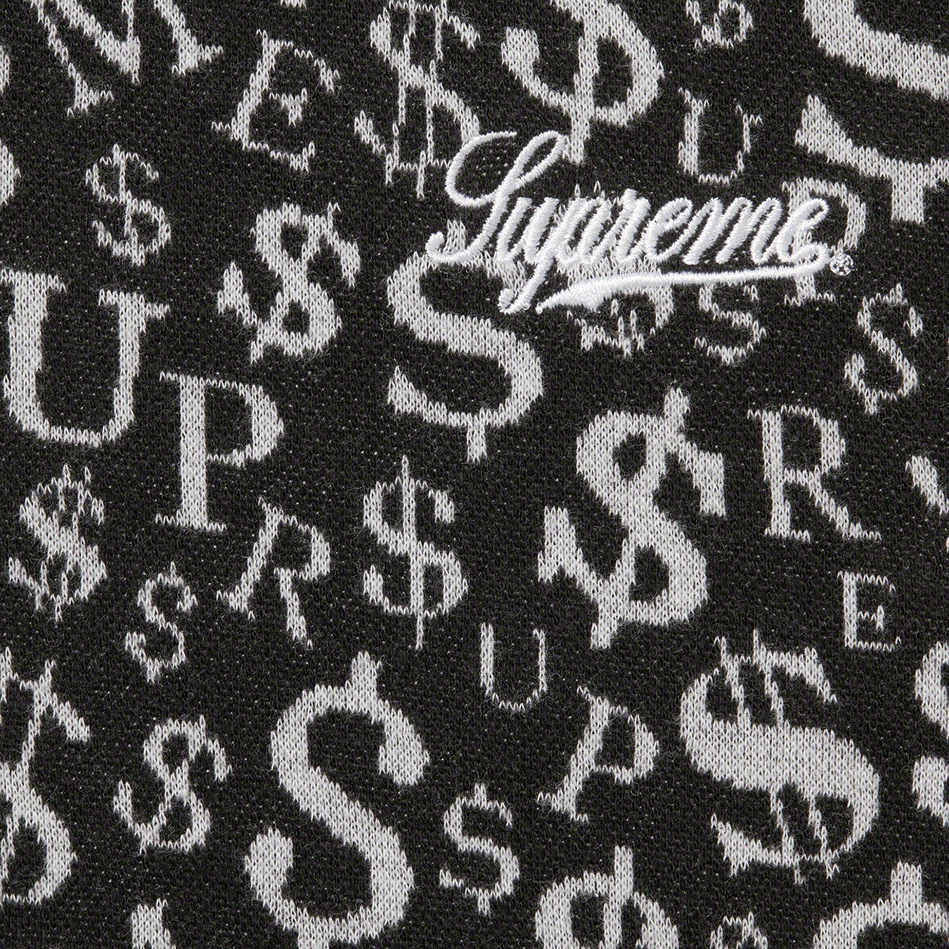 Currency Jacquard Zip L/S Polo | Supreme 22fw