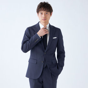 CLASSICO TAPERED】【秋冬】3釦段返りシングルスーツ 2タック/ネイビー