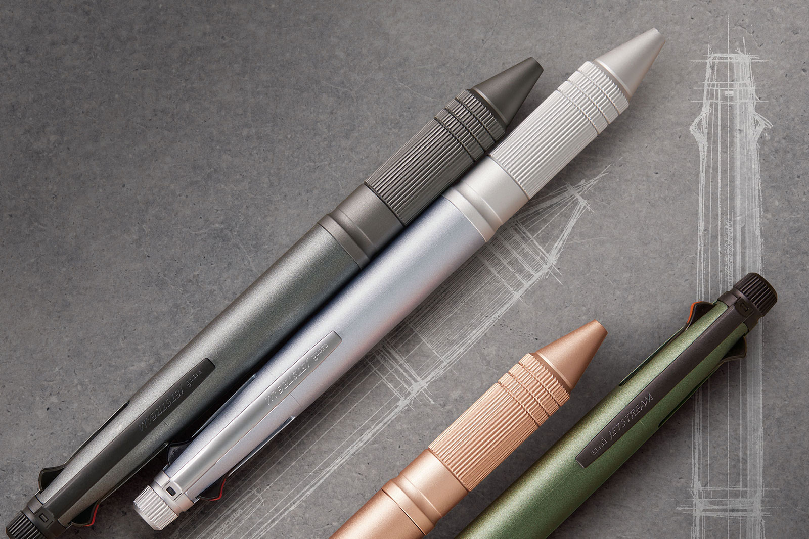 No.152ジェットストリームダークグリーン4&1カスタム水牛の角芯持ち