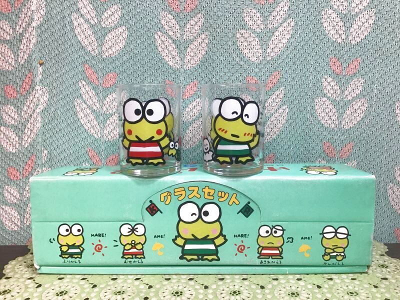 SANRIO サンリオ旧ロゴ 80年代 ケロケロけろっぴグラス 1個売り GL46