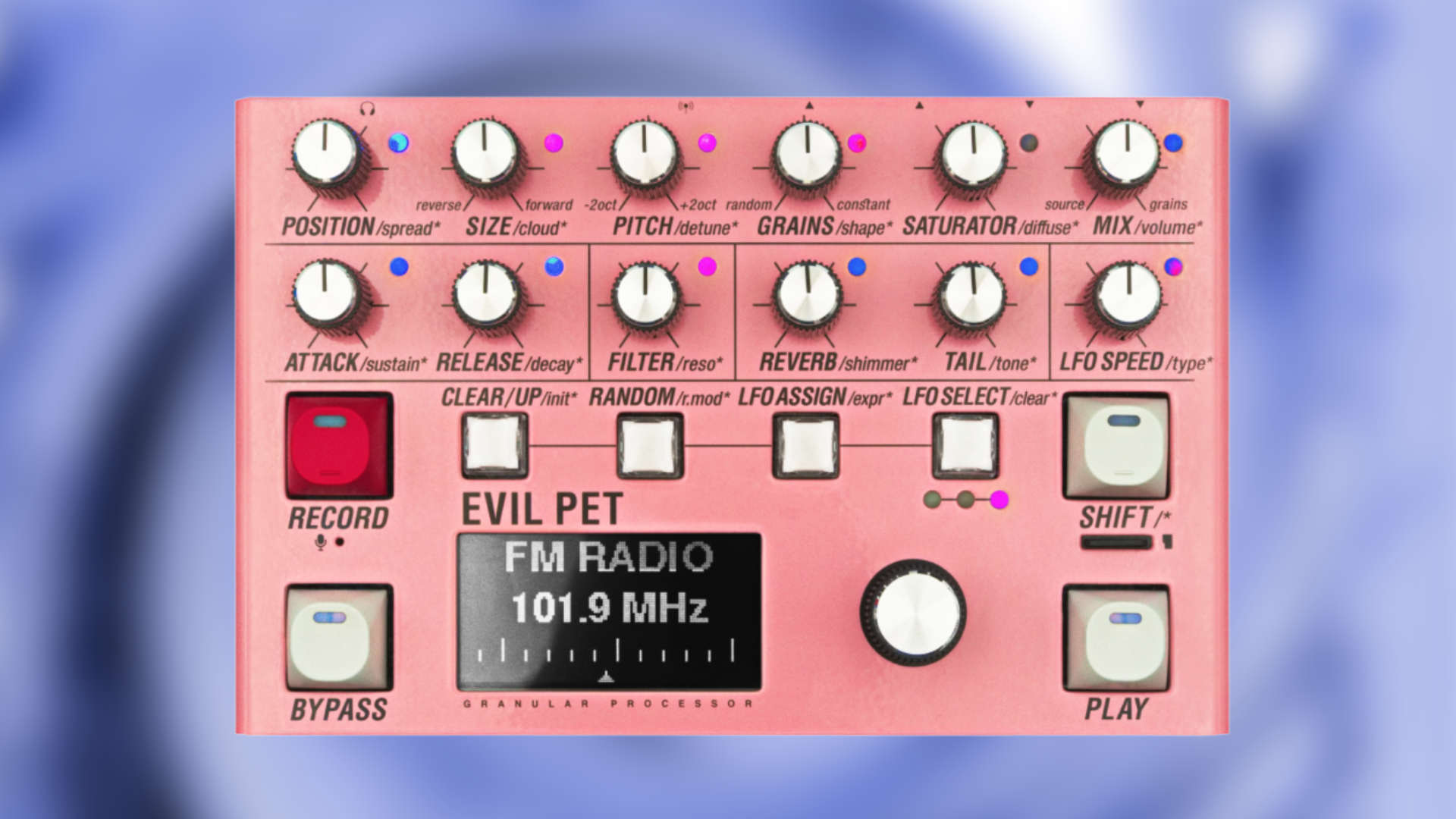 Endorphin.es EVIL PET: a pink MPE polyphonic granular Synthesizer